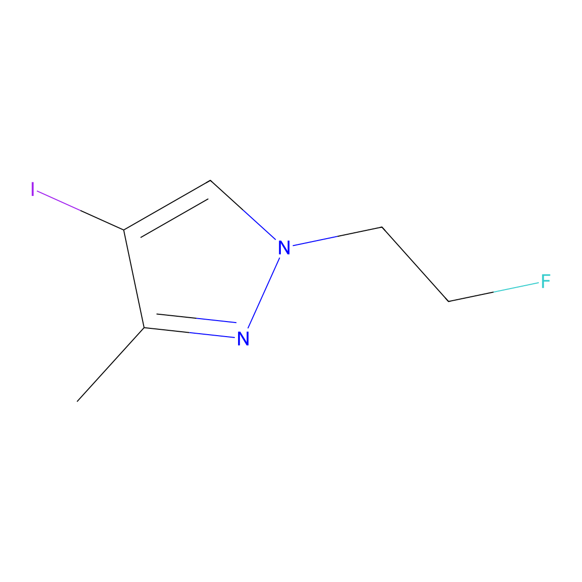 1-(2-Fluoroethyl)-4-iodo-3-methyl-1H-pyrazole molecular structure, CAS 1443278-85-0