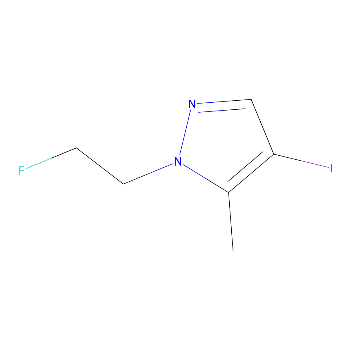 1-(2-Fluoroethyl)-4-iodo-5-methyl-1H-pyrazole molecular structure, CAS 1443278-91-8