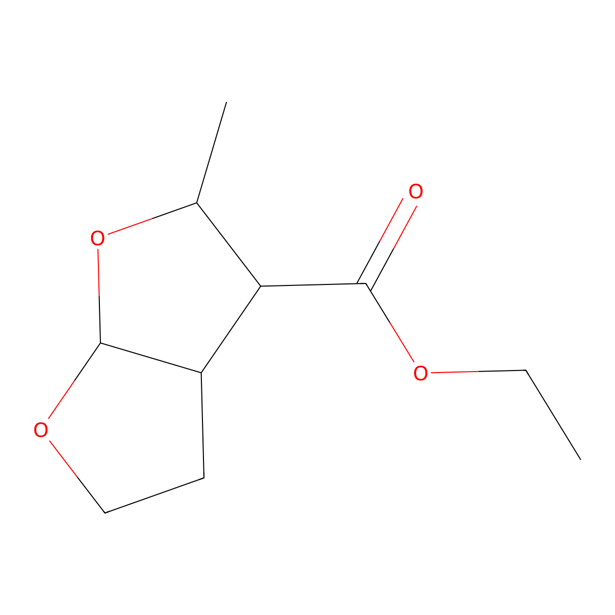 Ethyl 2-methyl-hexahydrofuro[2,3-b]furan-3-carboxylate molecular structure, CAS 1443278-99-6