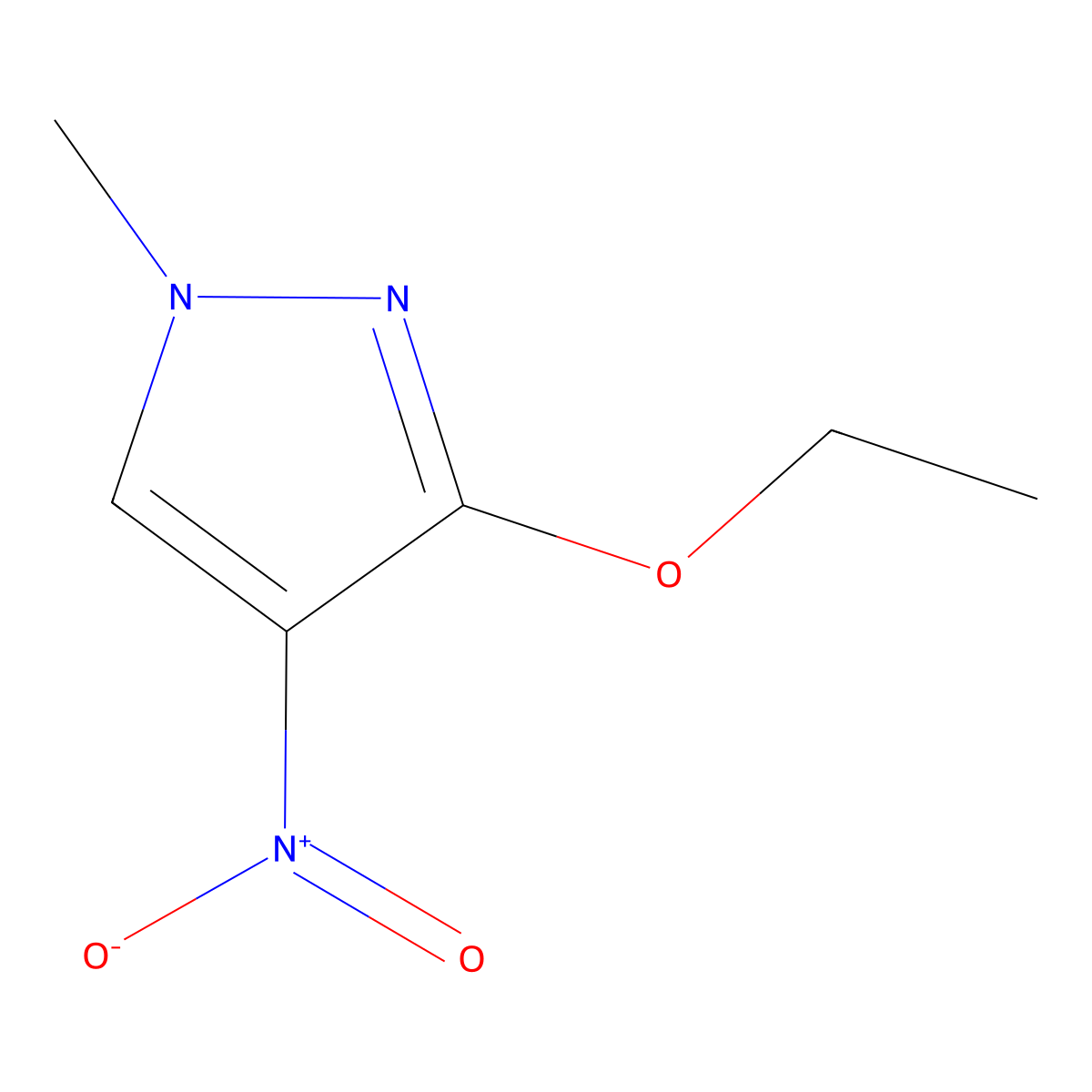3-ethoxy-1-methyl-4-nitro-1H-pyrazole molecular structure, CAS 1443279-01-3