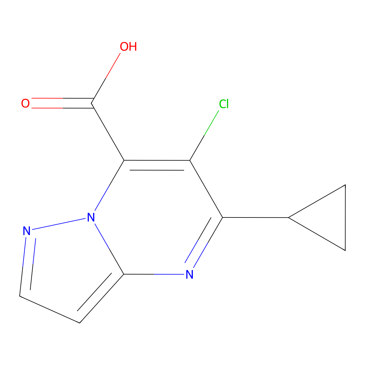 6-Chloro-5-cyclopropylpyrazolo[1,5-A]pyrimidine-7-carboxylic acid molecular structure, CAS 1443279-05-7