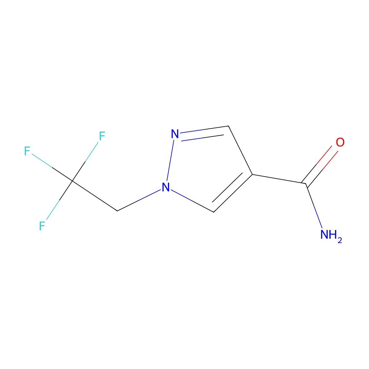1-(2,2,2-trifluoroethyl)-1H-pyrazole-4-carboxamide molecular structure, CAS 1443279-08-0