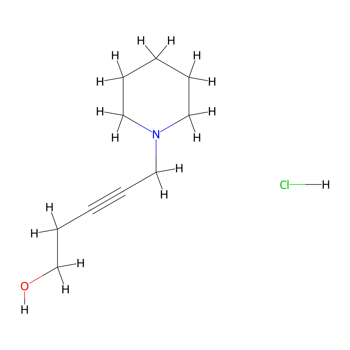 5-Piperidin-1-ylpent-3-yn-1-ol molecular structure, CAS 1443279-09-1