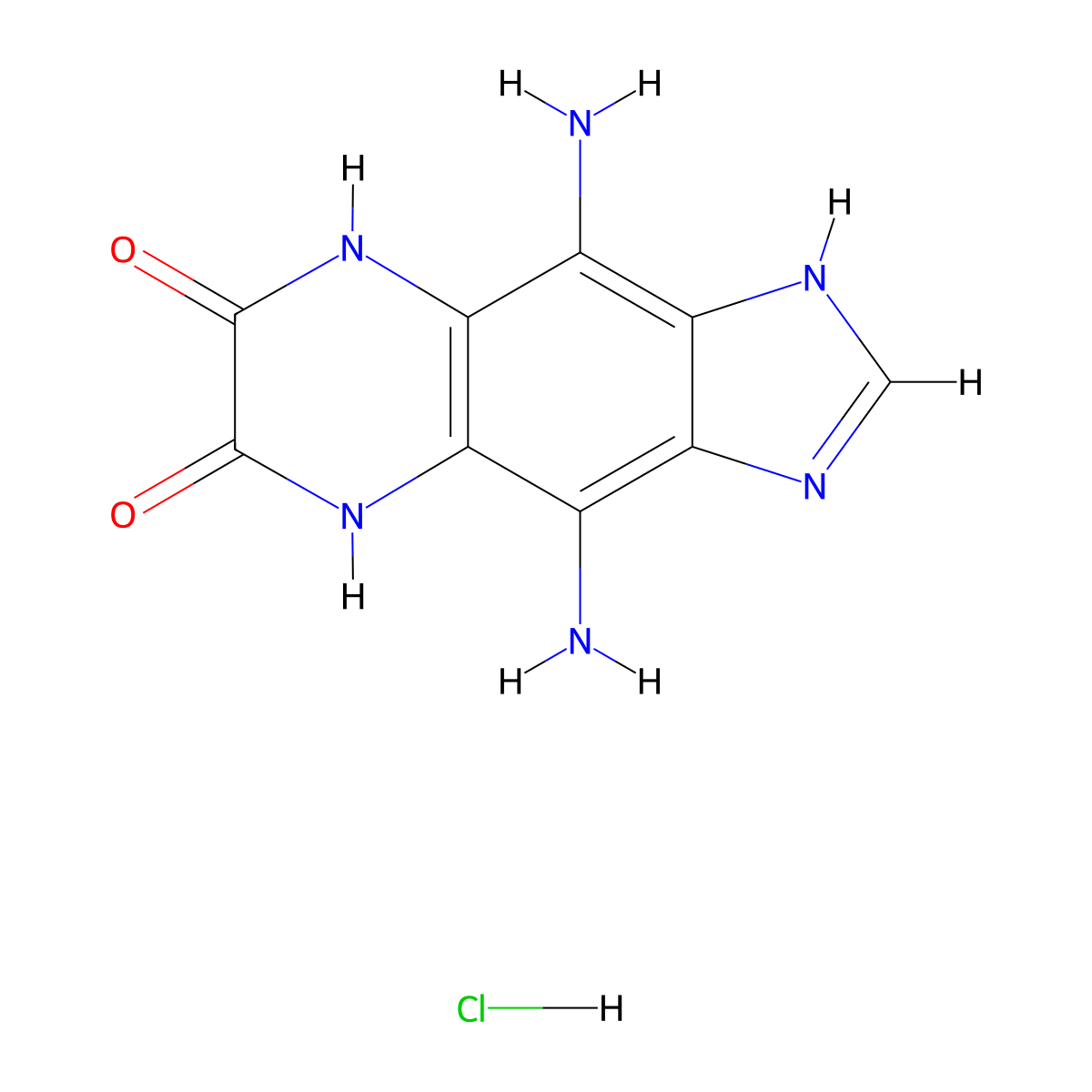 4,9-Diamino-5,8-dihydro-1H-imidazo[4,5-g]quinoxaline-6,7-dione hydrochloride molecular structure, CAS 1443279-10-4