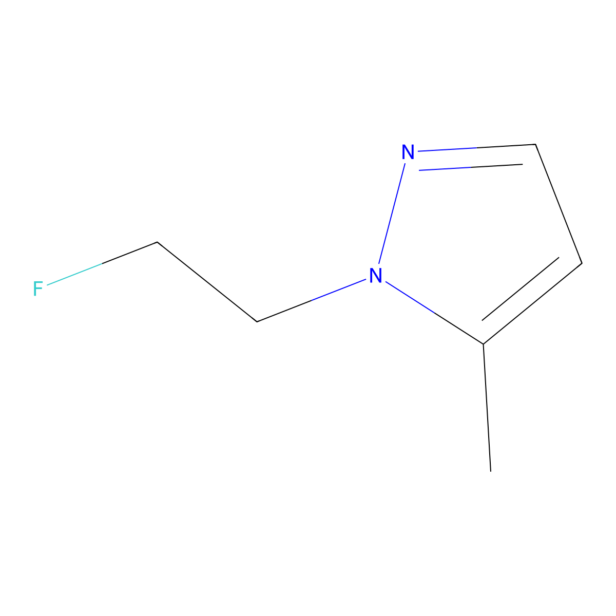 1-(2-fluoroethyl)-5-methyl-1H-pyrazole molecular structure, CAS 1443279-14-8