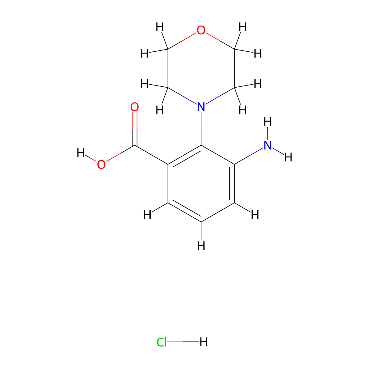 3-Amino-2-morpholin-4-ylbenzoic acid molecular structure, CAS 1443279-15-9