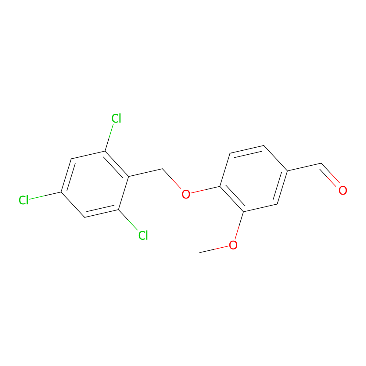 3-Methoxy-4-((2,4,6-trichlorobenzyl)oxy)benzaldehyde molecular structure, CAS 1443279-37-5