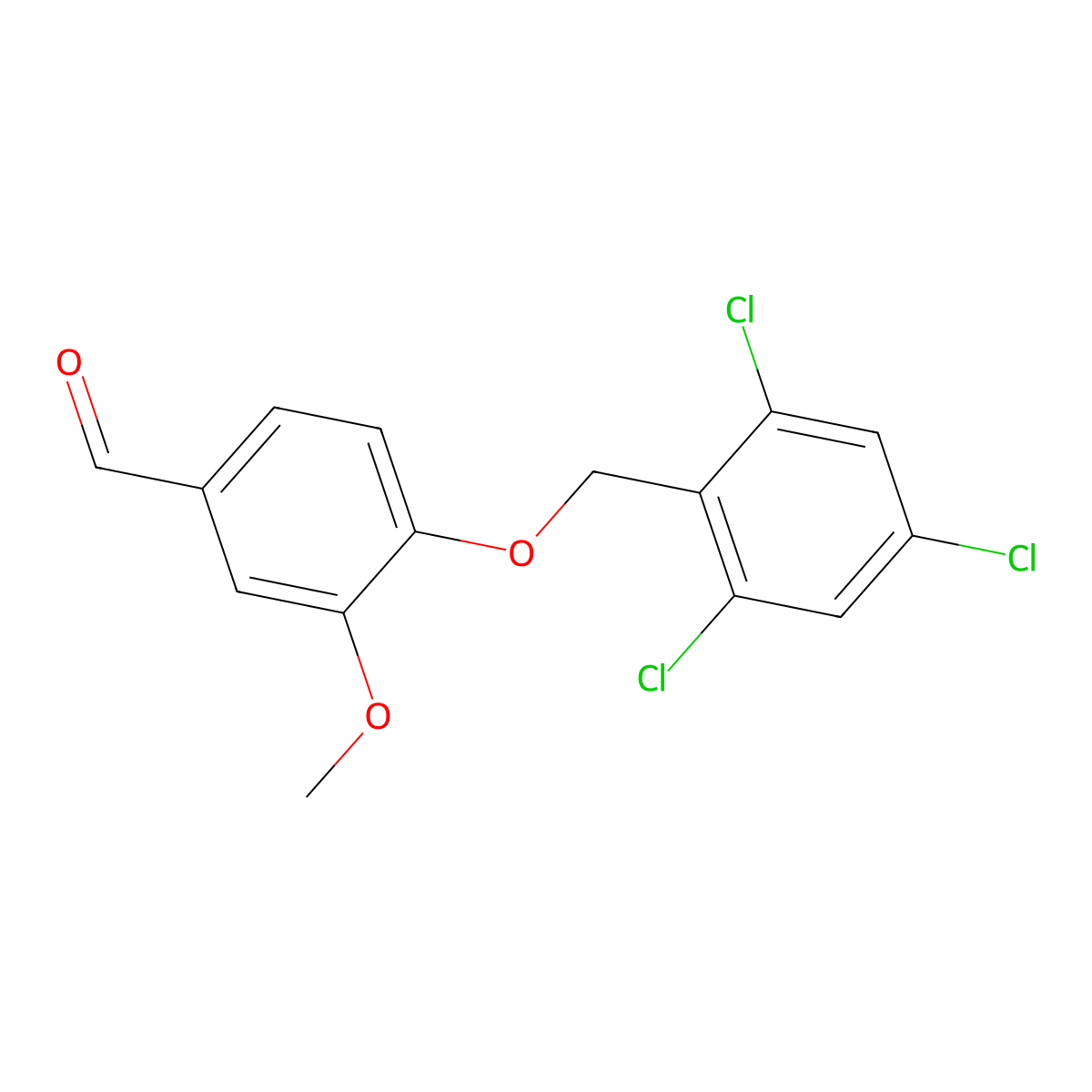 3-Methoxy-4-((2,4,6-trichlorobenzyl)oxy)benzaldehyde molecular structure, CAS 1443279-37-5