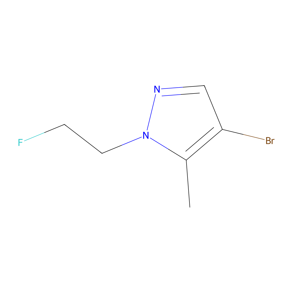 4-Bromo-1-(2-fluoroethyl)-5-methyl-1H-pyrazole molecular structure, CAS 1443279-38-6