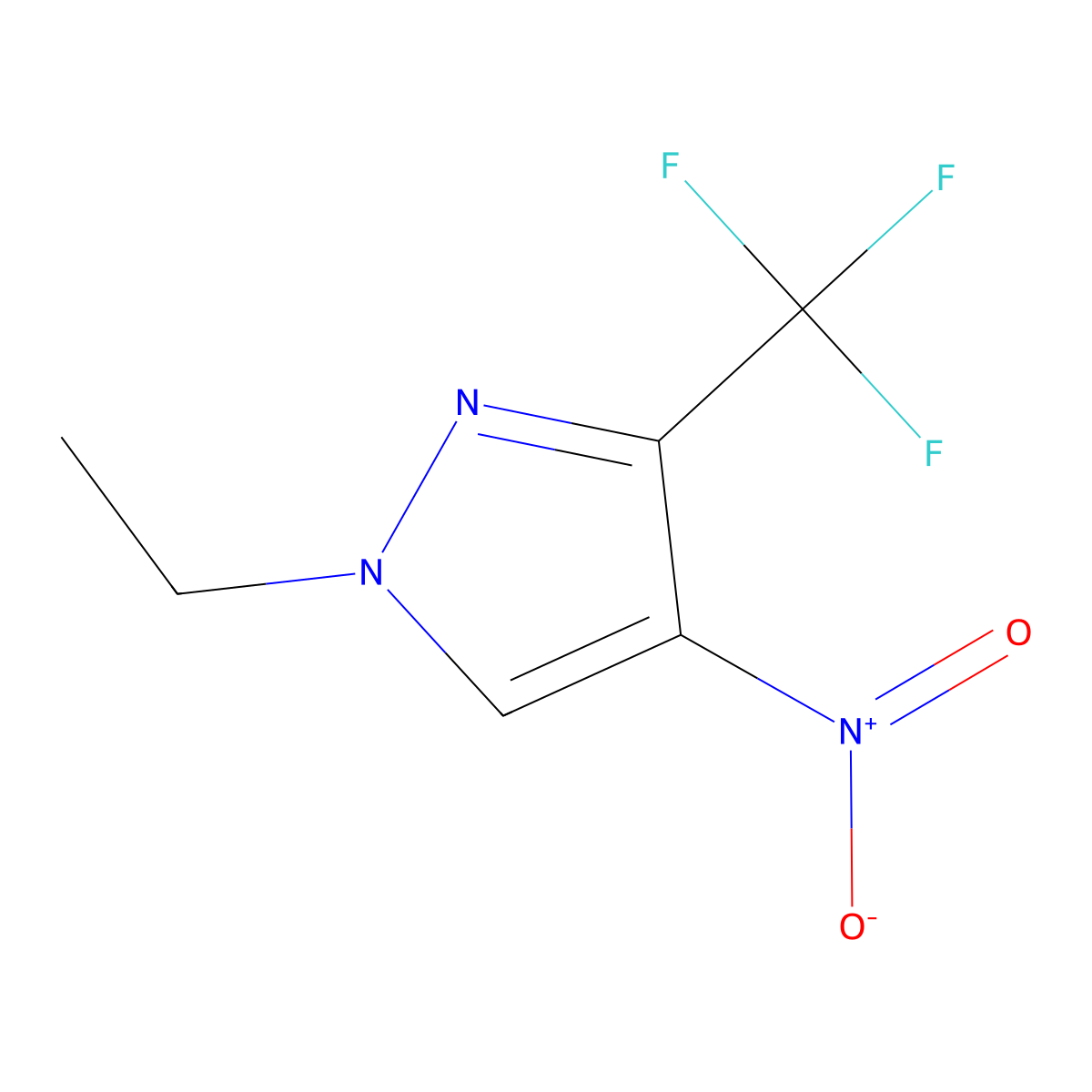 1-Ethyl-4-nitro-3-(trifluoromethyl)-1H-pyrazole molecular structure, CAS 1443279-40-0