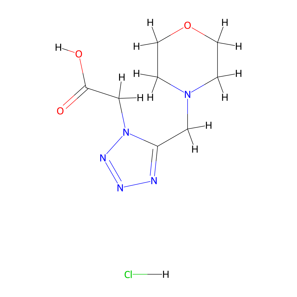 [5-(morpholin-4-ylmethyl)-1{H}-tetrazol-1-yl]acetic acid molecular structure, CAS 1443279-42-2