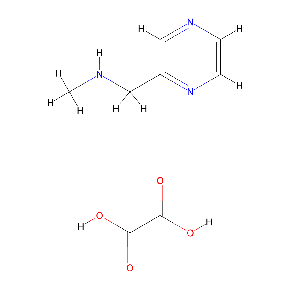 N-Methyl-1-(pyrazin-2-yl)methanamine oxalate molecular structure, CAS 1443279-43-3