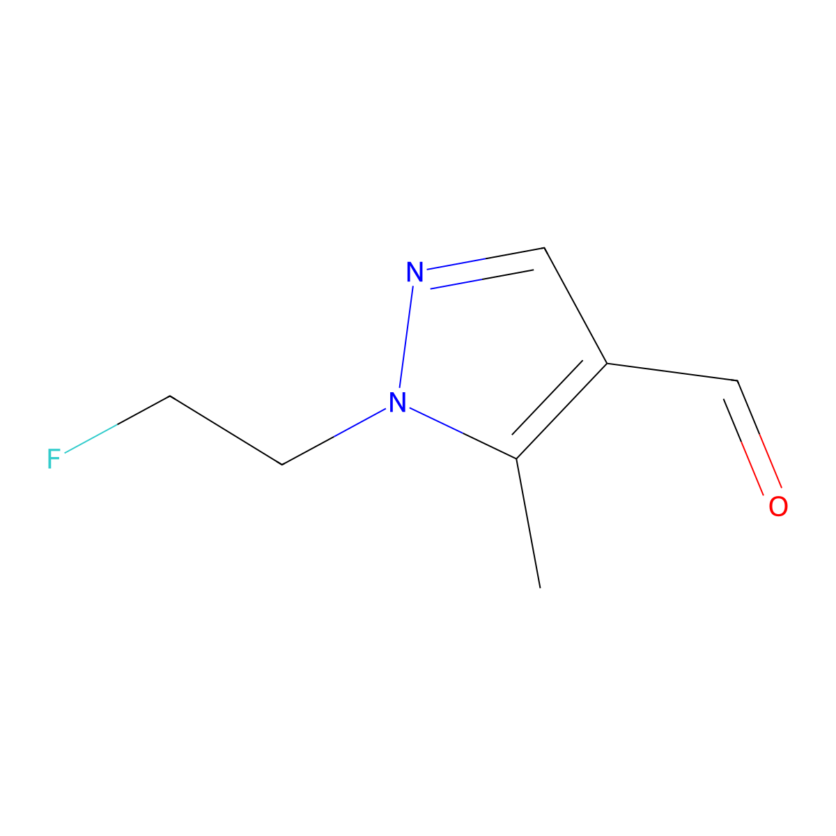 1-(2-Fluoroethyl)-5-methyl-1H-pyrazole-4-carbaldehyde molecular structure, CAS 1443279-51-3