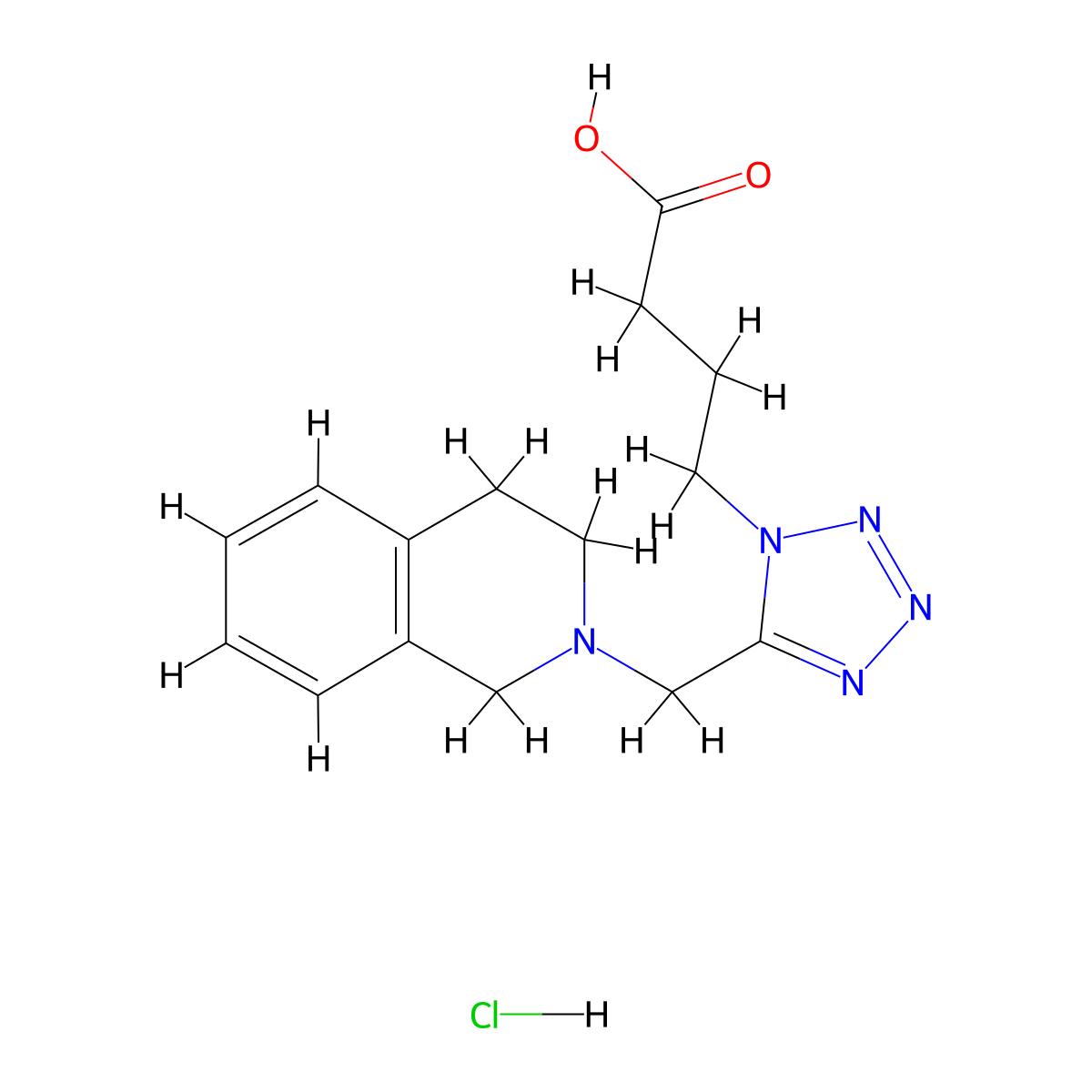 4-[5-(3,4-Dihydroisoquinolin-2(1H)-ylmethyl)-1H-tetrazol-1-yl]butanoic acid hydrochloride molecular structure, CAS 1443279-55-7