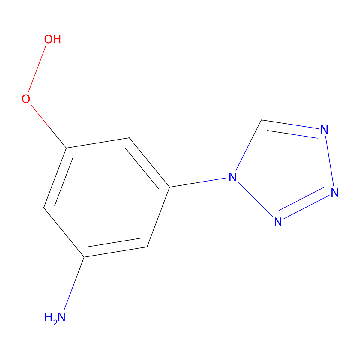 3-amino-5-(1H-tetrazol-1-yl)phenyl hydroperoxide molecular structure, CAS 1443279-64-8