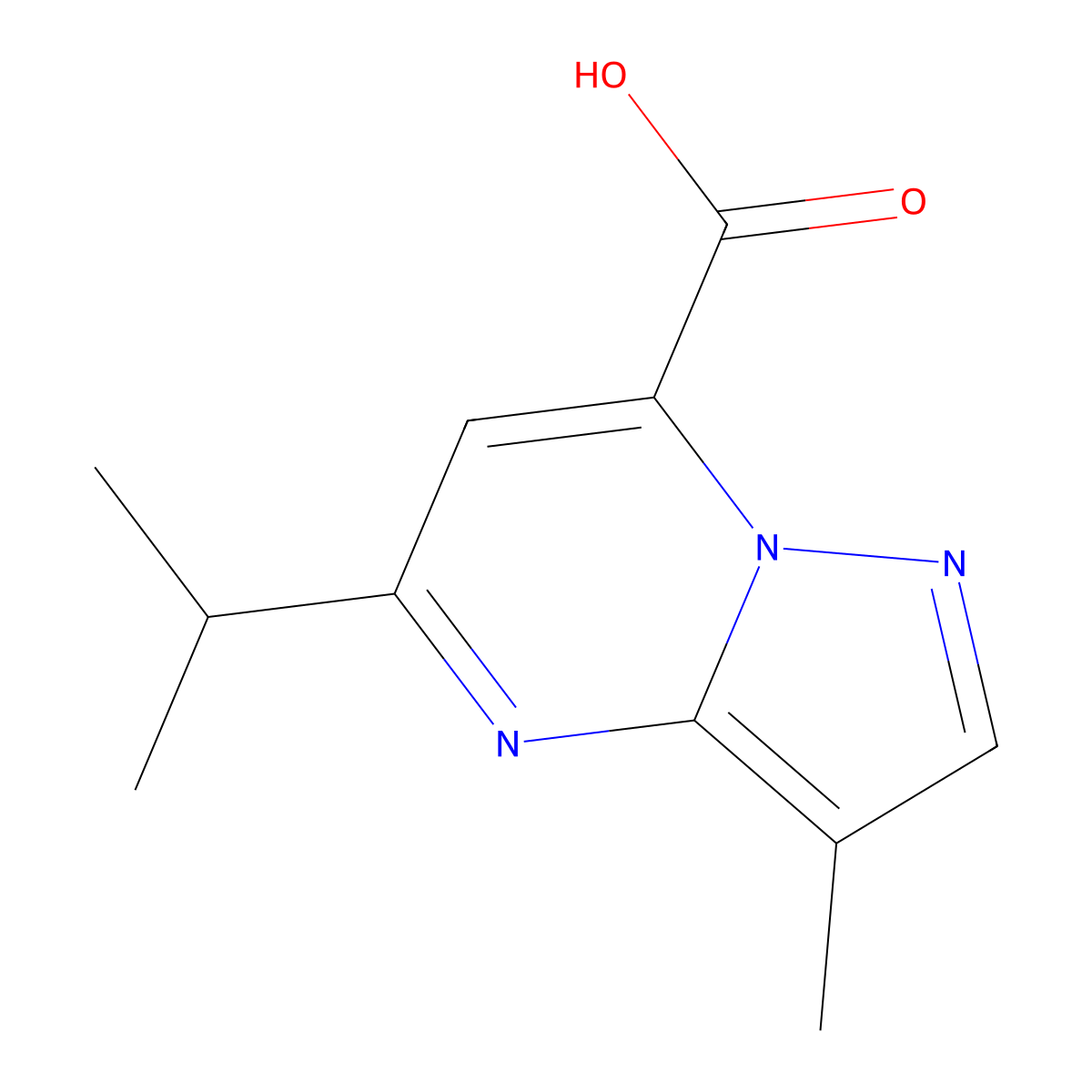 5-Isopropyl-3-methylpyrazolo[1,5-a]pyrimidine-7-carboxylic acid molecular structure, CAS 1443279-67-1