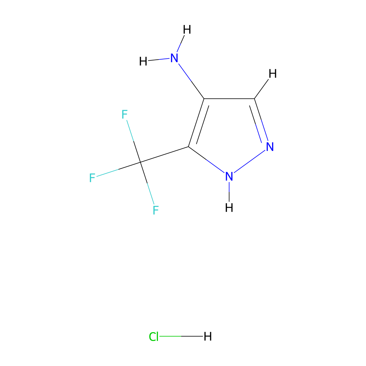 3-(Trifluoromethyl)-1H-pyrazol-4-amine hydrochloride molecular structure, CAS 1443279-74-0