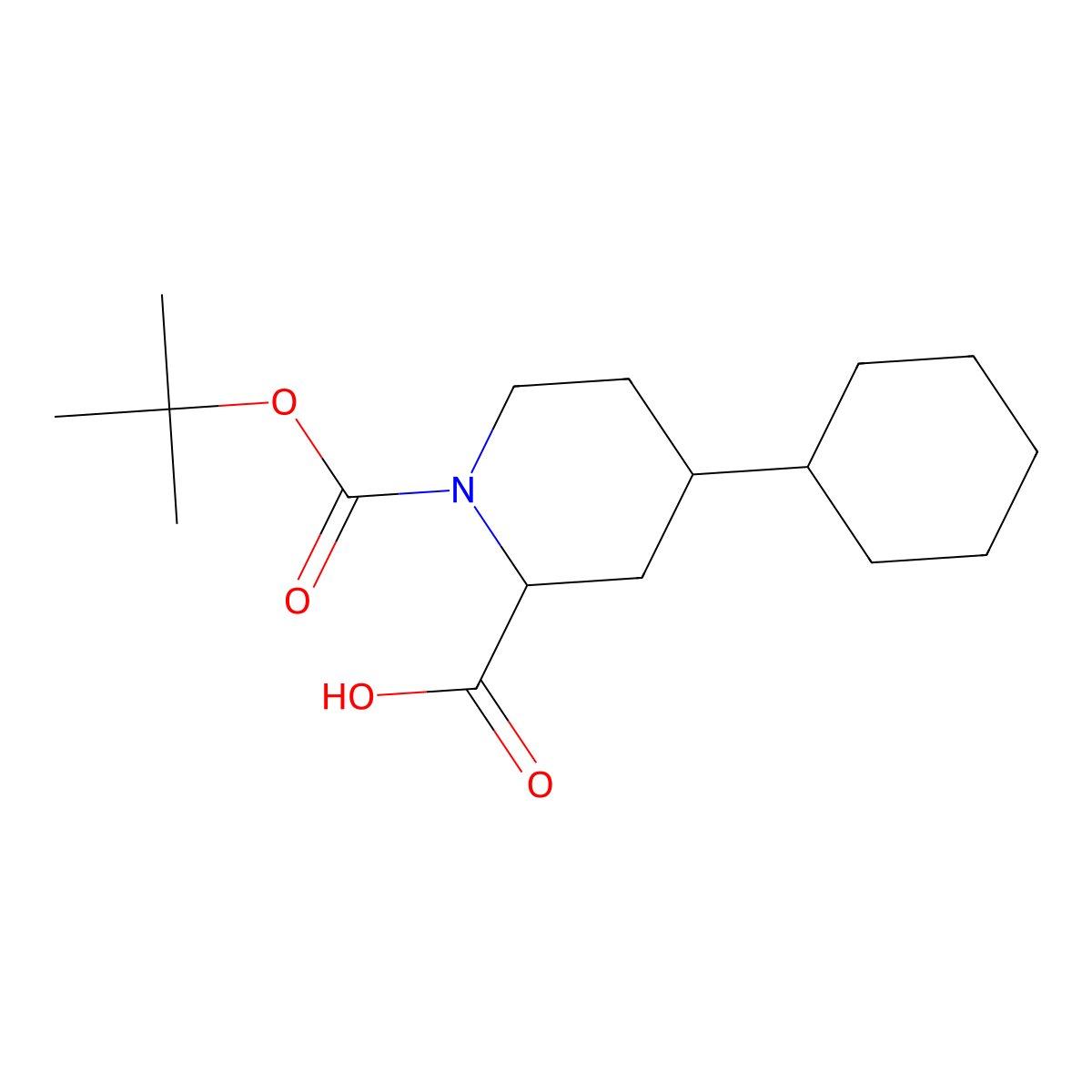 1-[(Tert-butoxy)carbonyl]-4-cyclohexylpiperidine-2-carboxylicacid molecular structure, CAS 1443282-29-8