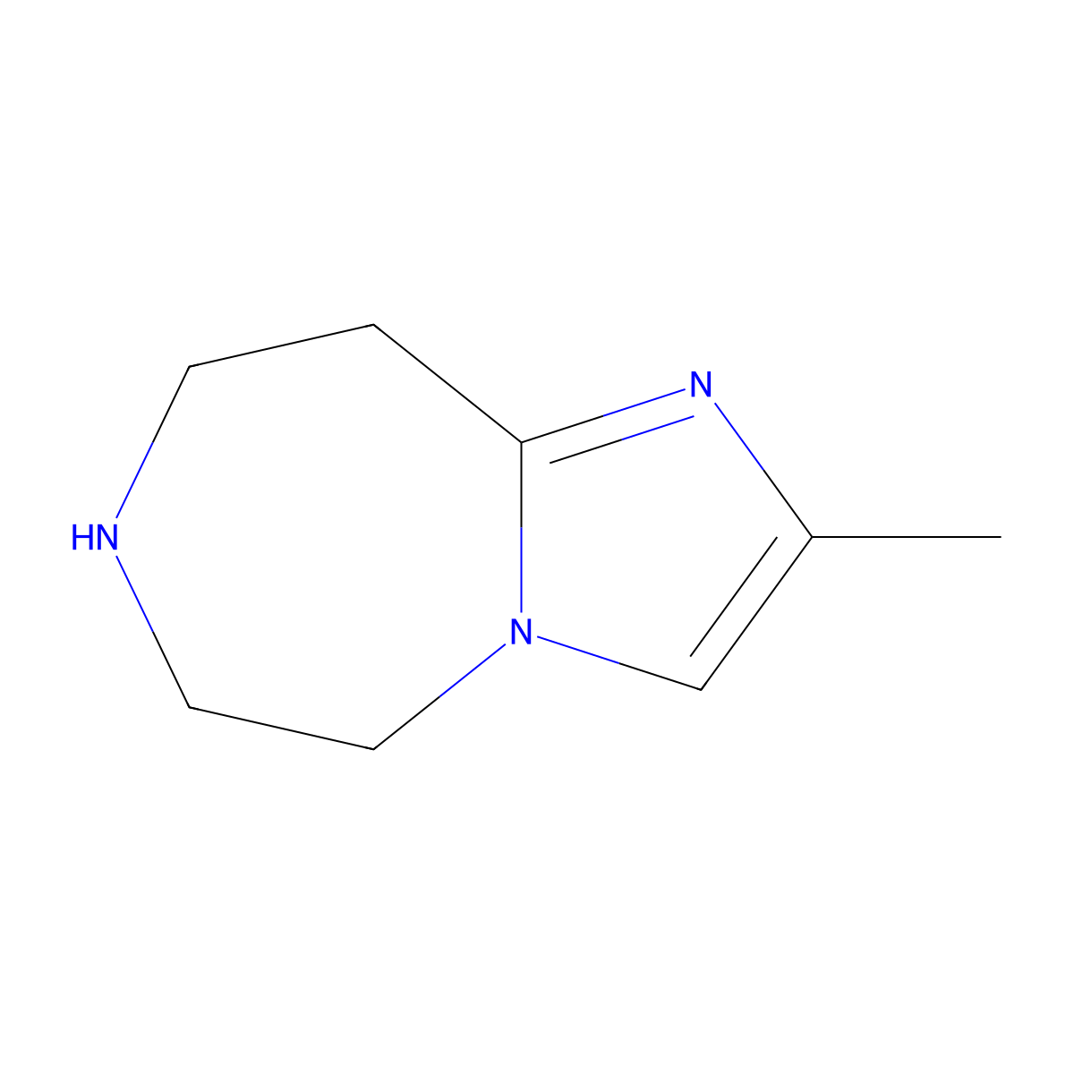 2-methyl-5H,6H,7H,8H,9H-imidazo[1,2-d][1,4]diazepine molecular structure, CAS 1443282-63-0