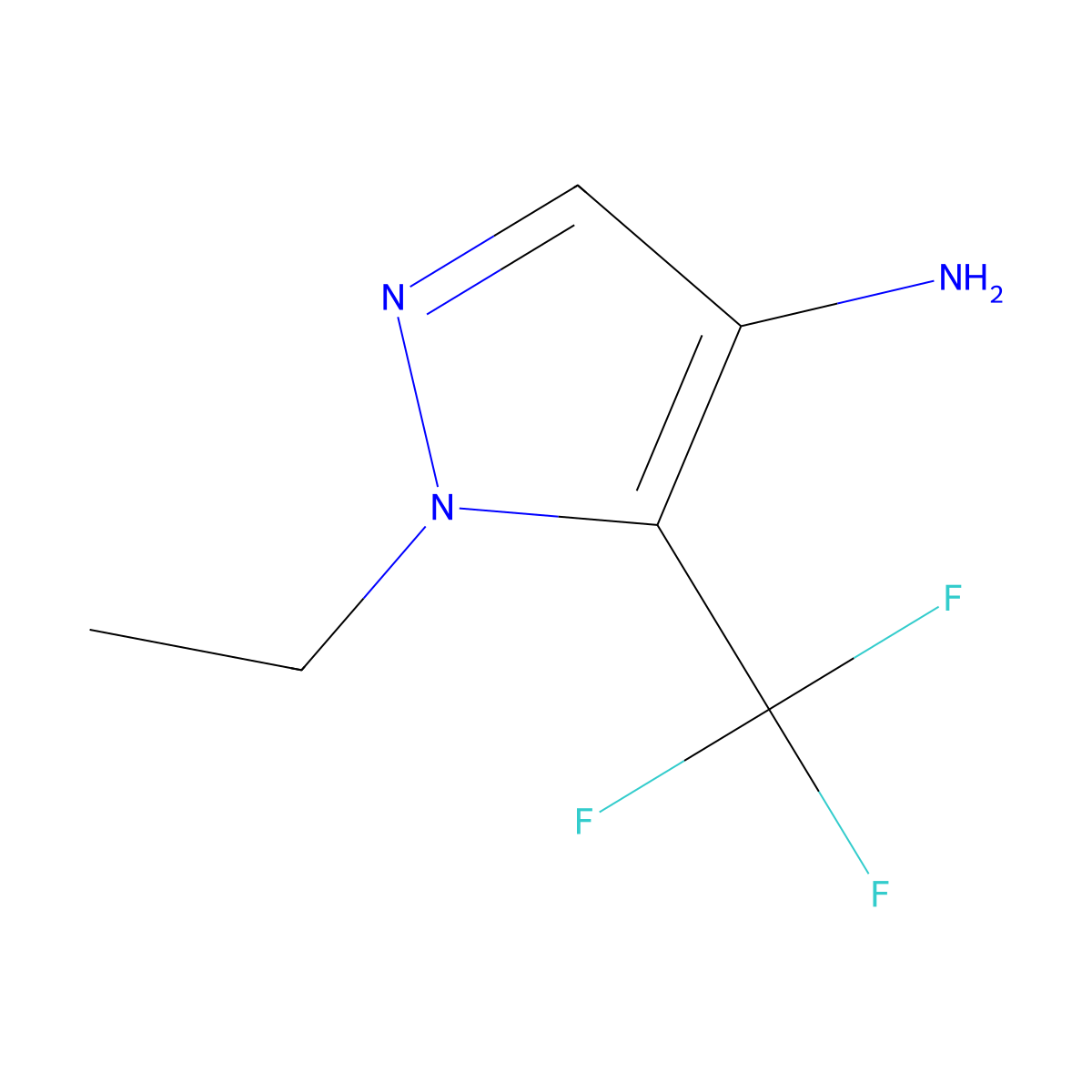 1-ethyl-5-(trifluoromethyl)-1H-pyrazol-4-amine molecular structure, CAS 1443282-84-5