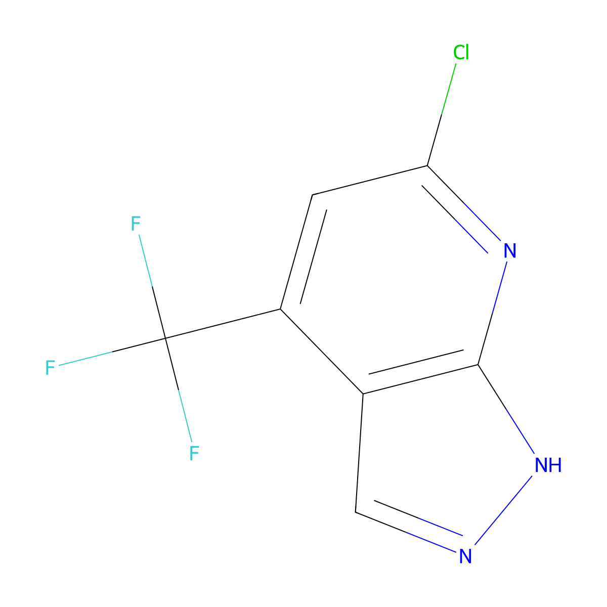 6-chloro-4-(trifluoromethyl)-1H-pyrazolo[3,4-b]pyridine molecular structure, CAS 1443283-97-3