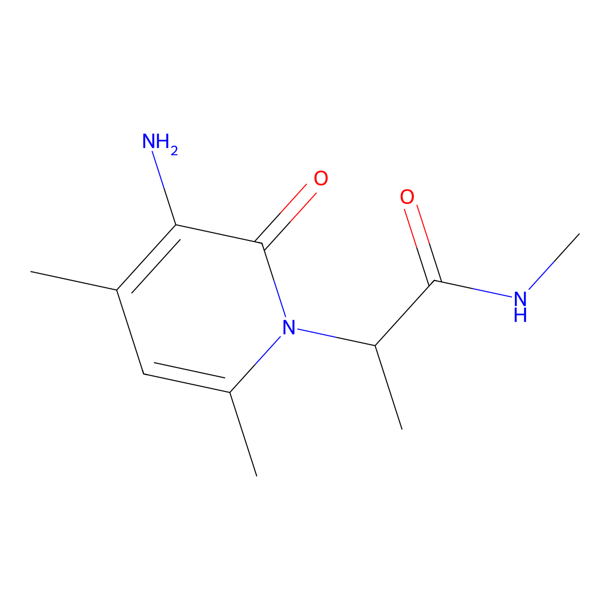 2-(3-Amino-4,6-dimethyl-2-oxopyridin-1(2H)-yl)-N-methylpropanamide molecular structure, CAS 1443285-57-1