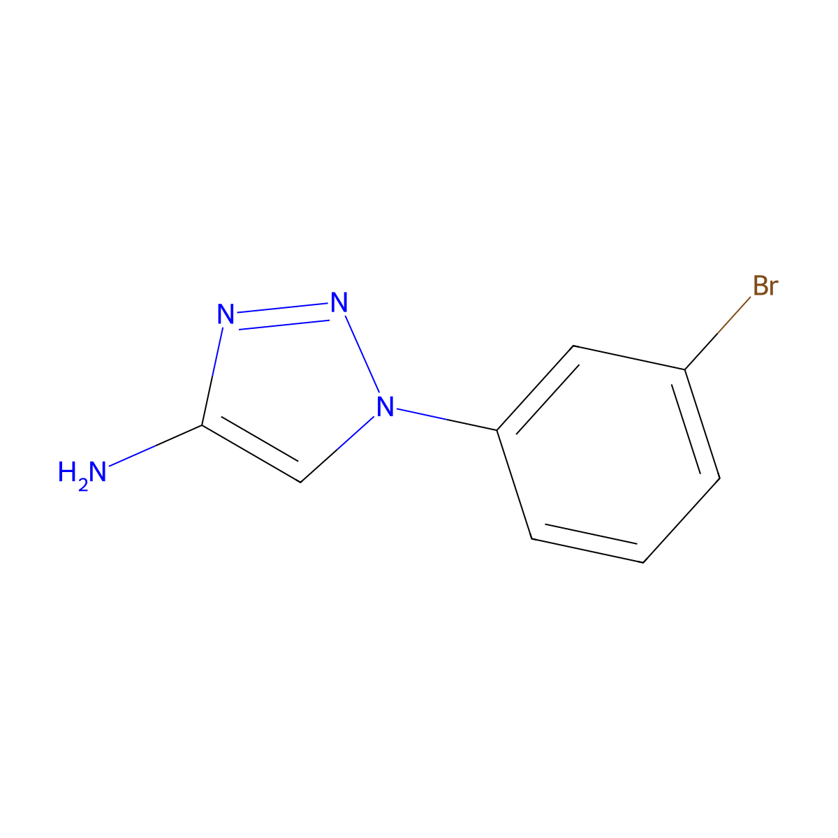 1-(3-bromophenyl)-1H-1,2,3-triazol-4-amine molecular structure, CAS 1443285-70-8