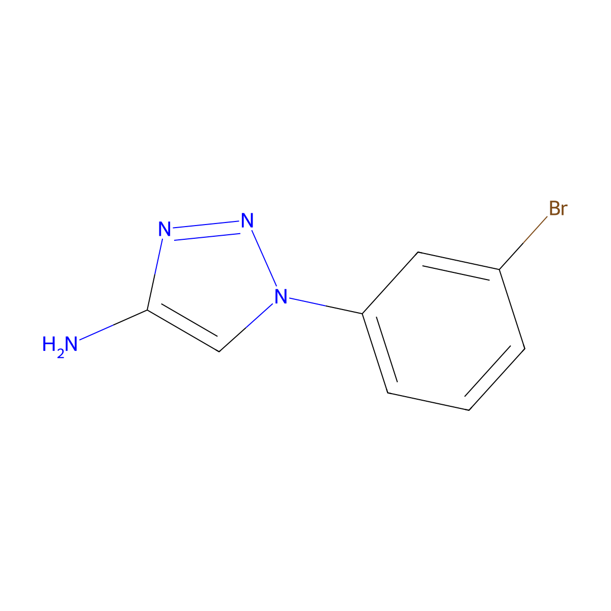 1-(3-bromophenyl)-1H-1,2,3-triazol-4-amine molecular structure, CAS 1443285-70-8