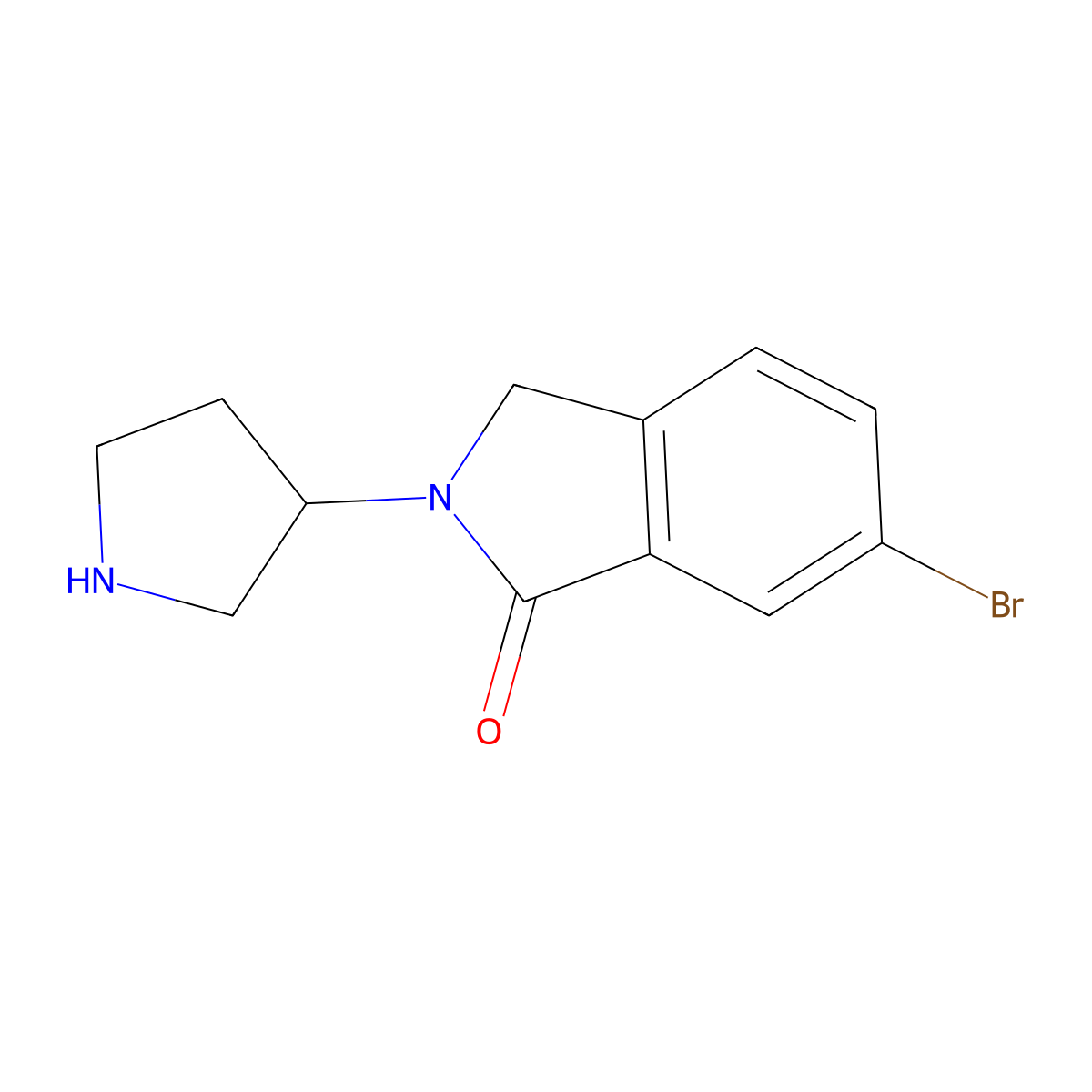 6-Bromo-2-(pyrrolidin-3-yl)isoindolin-1-one molecular structure, CAS 1443285-83-3