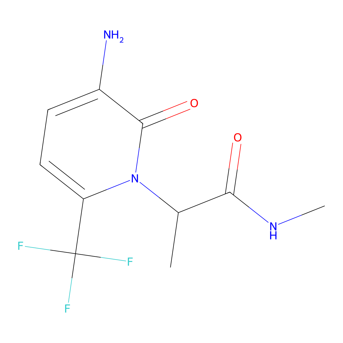 2-(3-Amino-2-oxo-6-(trifluoromethyl)pyridin-1(2H)-yl)-N-methylpropanamide molecular structure, CAS 1443285-85-5