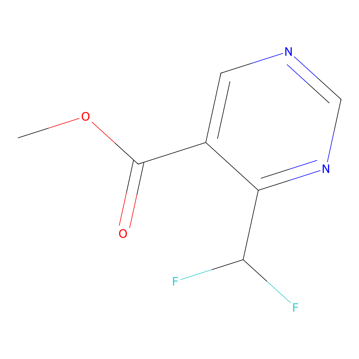 Methyl 4-(difluoromethyl)pyrimidine-5-carboxylate molecular structure, CAS 1443286-01-8