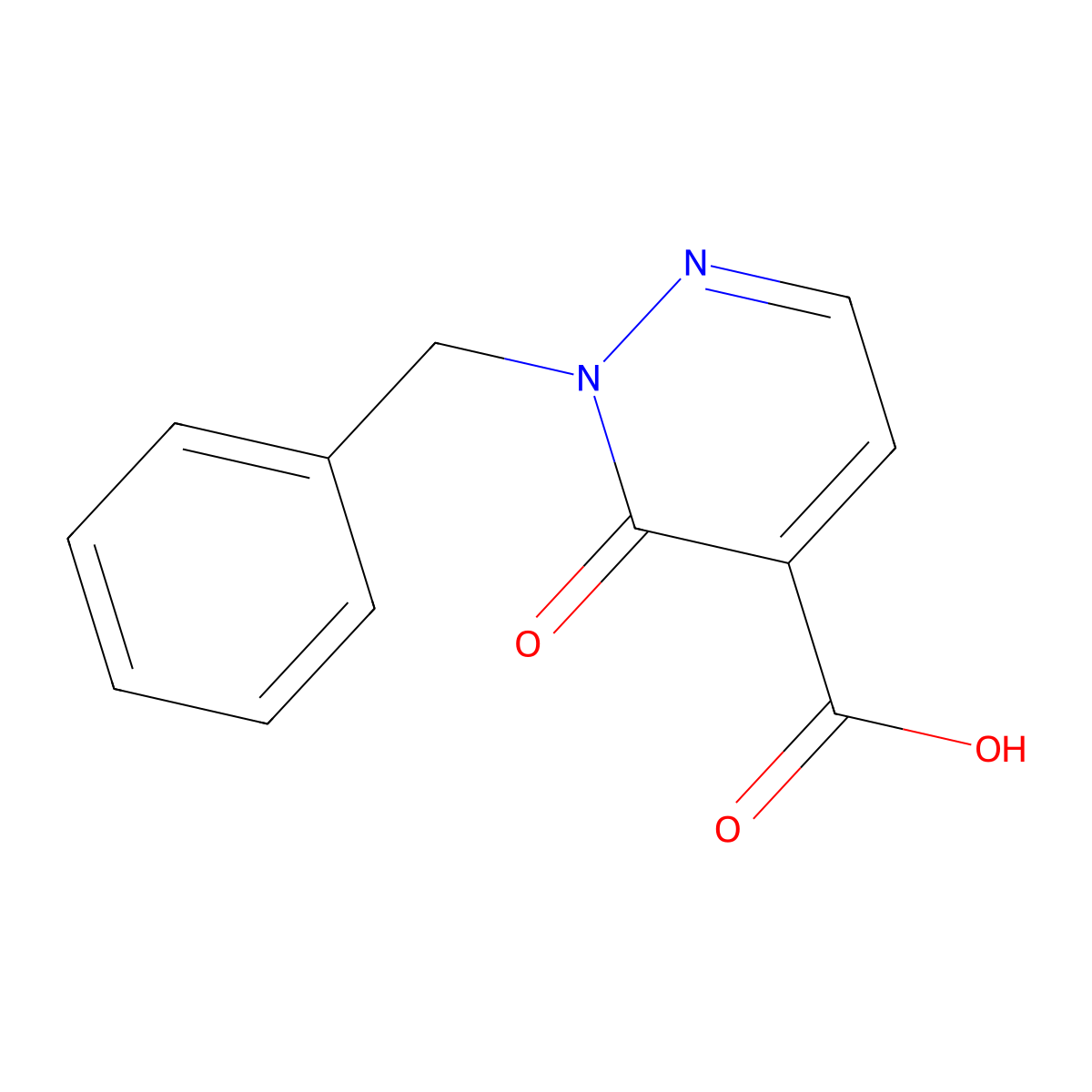 2-Benzyl-3-oxo-2,3-dihydropyridazine-4-carboxylic acid molecular structure, CAS 1443286-86-9