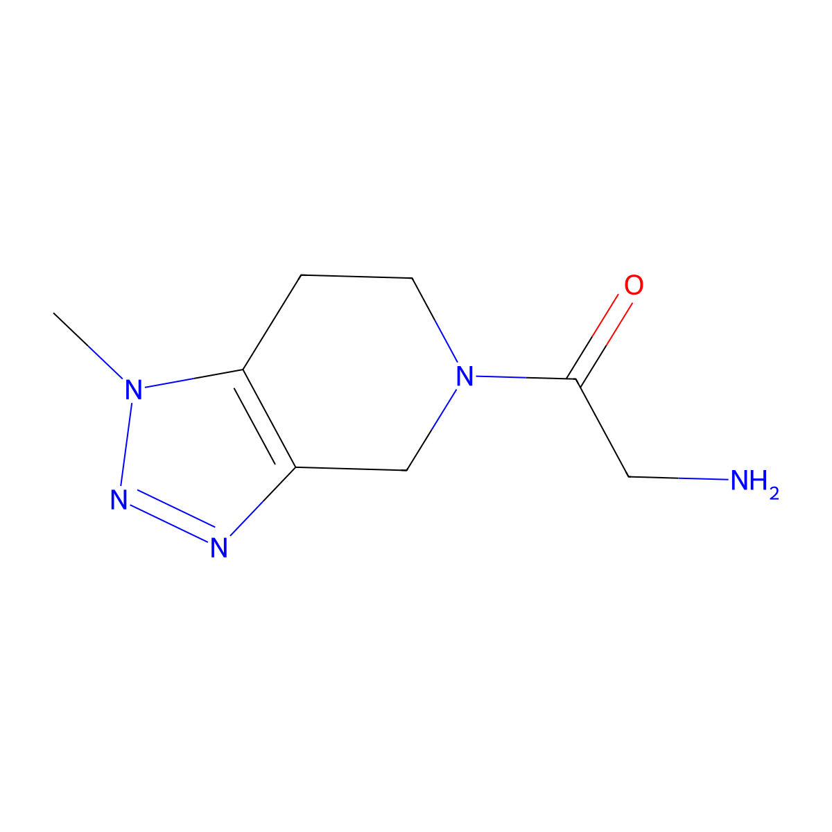 2-Amino-1-(1-methyl-6,7-dihydro-1H-[1,2,3]triazolo[4,5-c]pyridin-5(4H)-yl)ethanone molecular structure, CAS 1443287-31-7