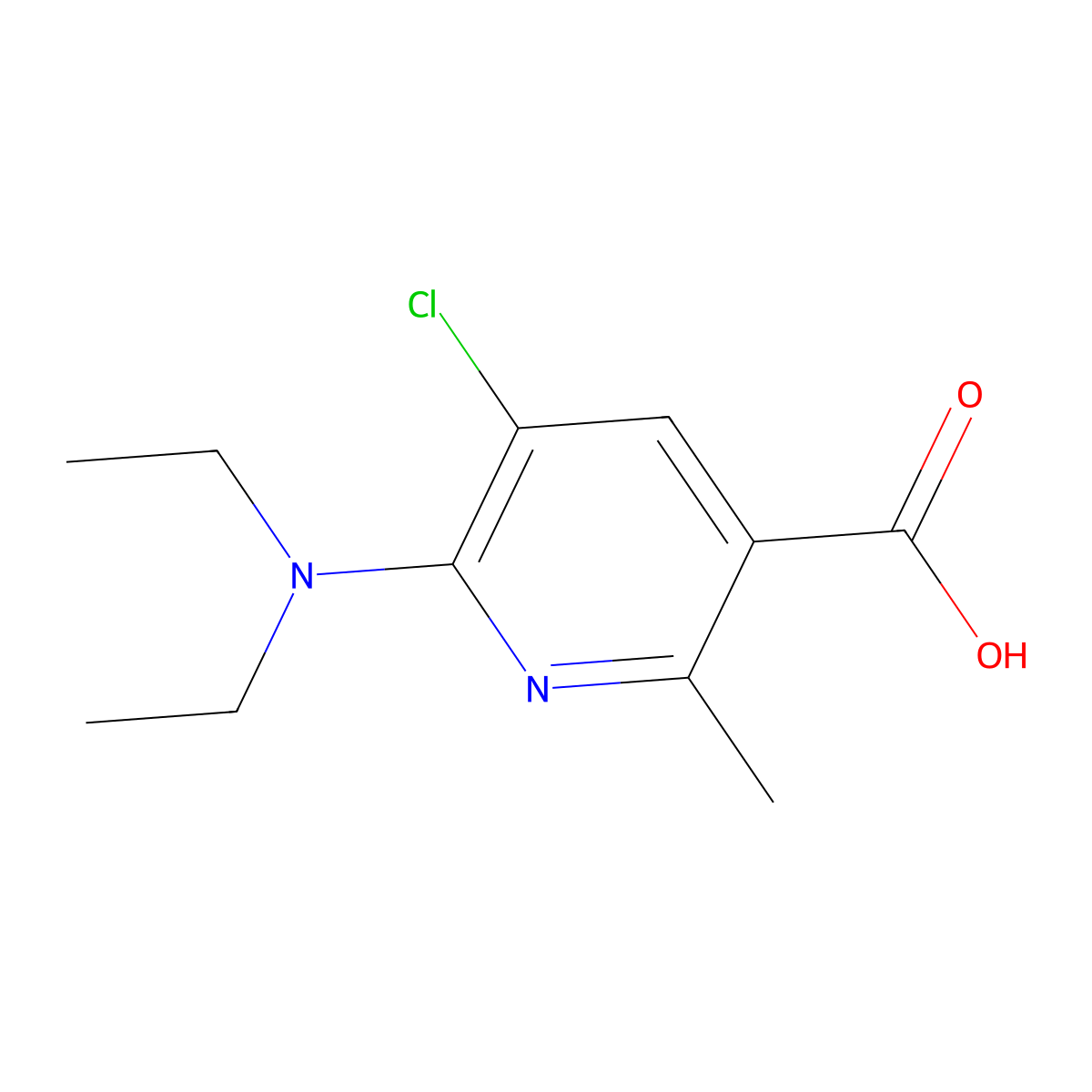 5-Chloro-6-(diethylamino)-2-methylnicotinic acid molecular structure, CAS 1443287-79-3