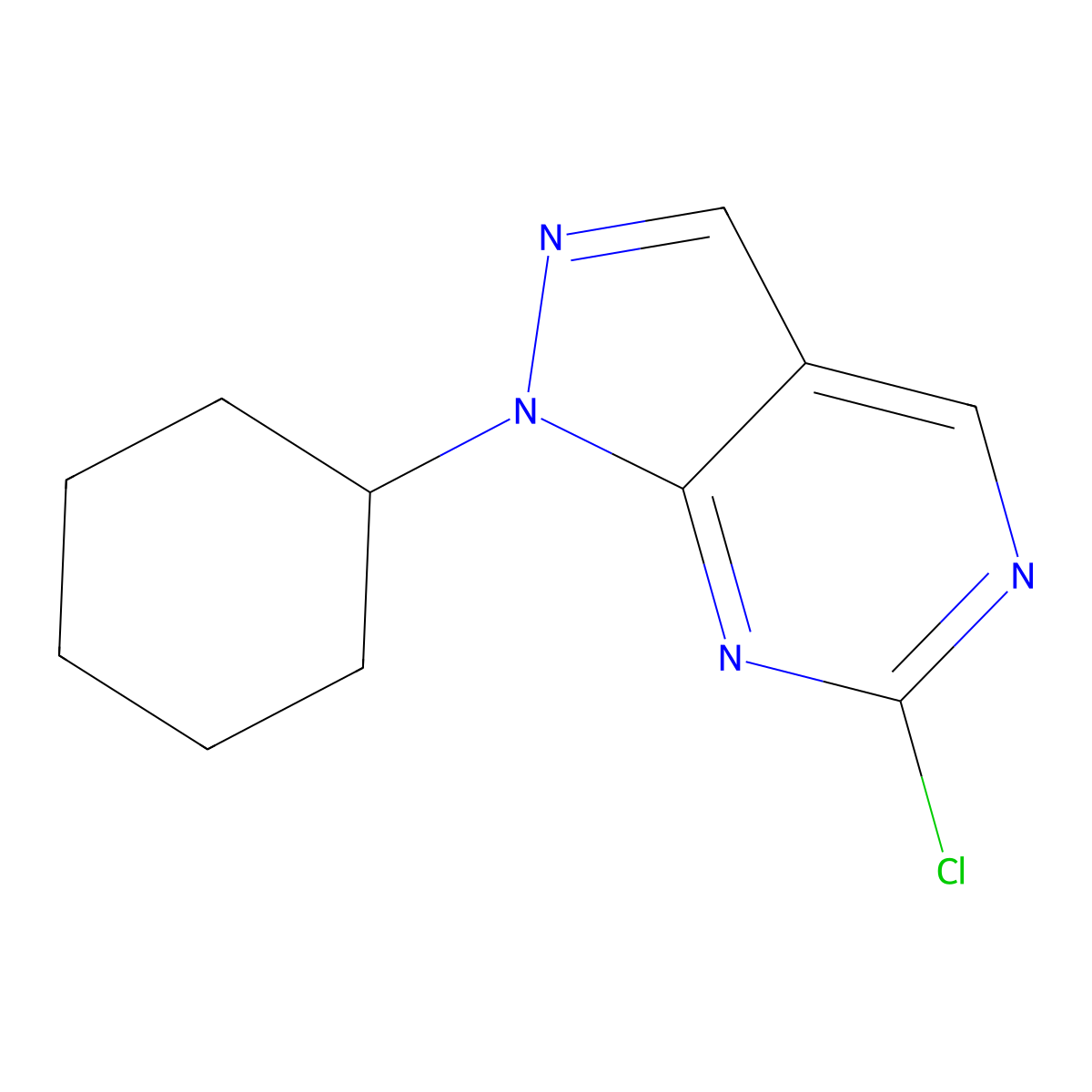 6-Chloro-1-cyclohexyl-1H-pyrazolo[3,4-d]pyrimidine molecular structure, CAS 1443287-89-5