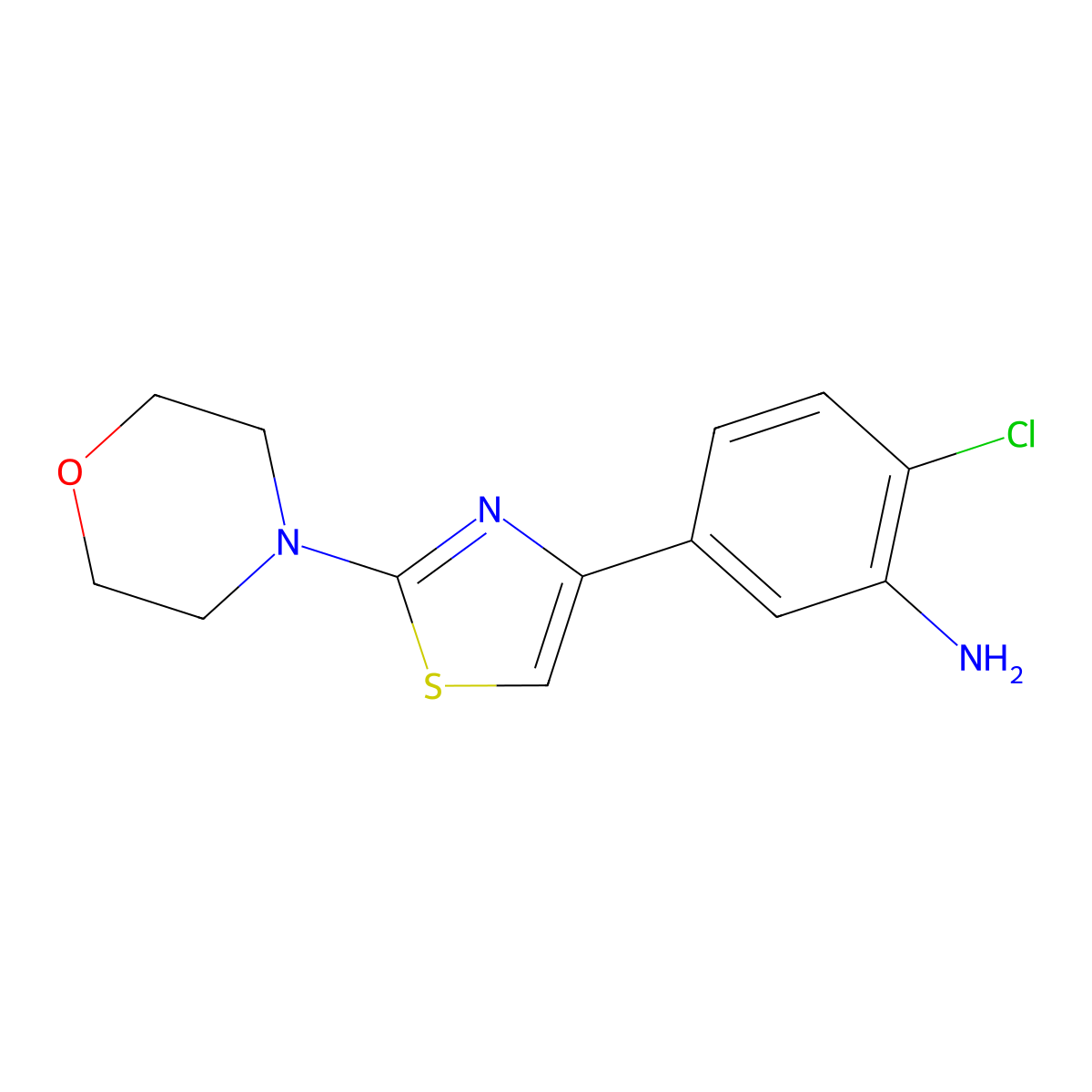 2-Chloro-5-(2-morpholinothiazol-4-yl)aniline molecular structure, CAS 1443288-16-1