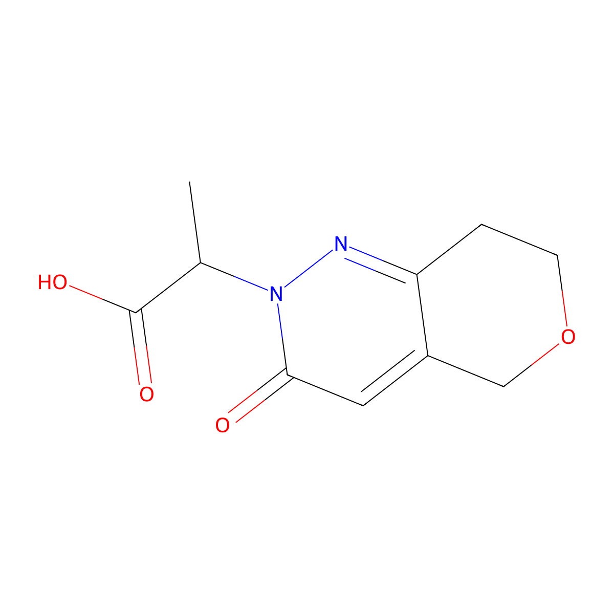 2-{3-oxo-2H,3H,5H,7H,8H-pyrano[4,3-c]pyridazin-2-yl}propanoic acid molecular structure, CAS 1443288-19-4