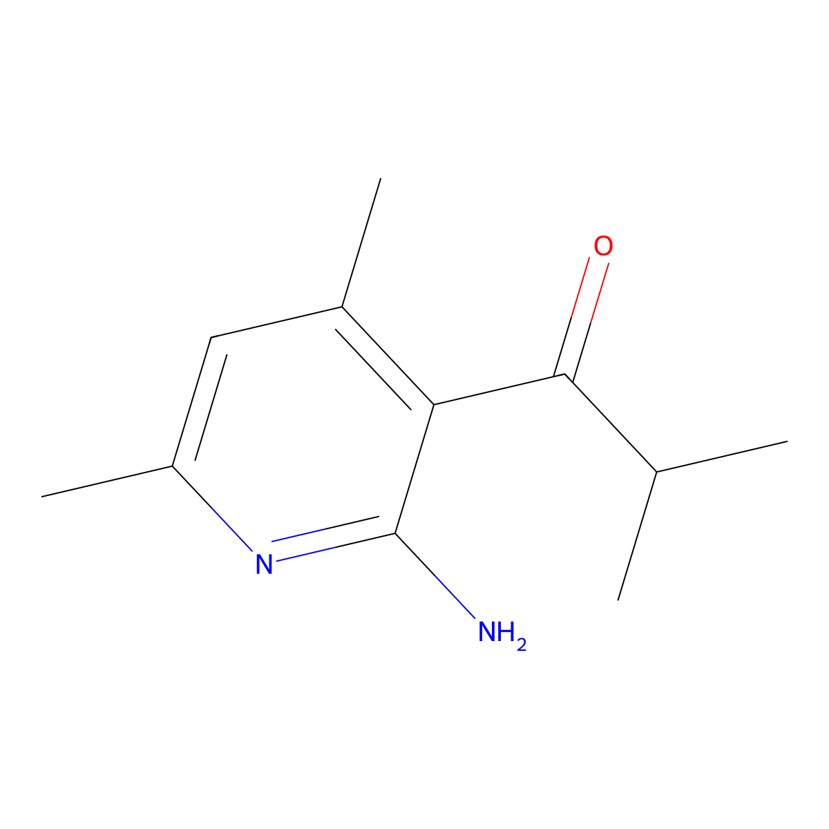1-(2-Amino-4,6-dimethylpyridin-3-yl)-2-methylpropan-1-one molecular structure, CAS 1443288-24-1