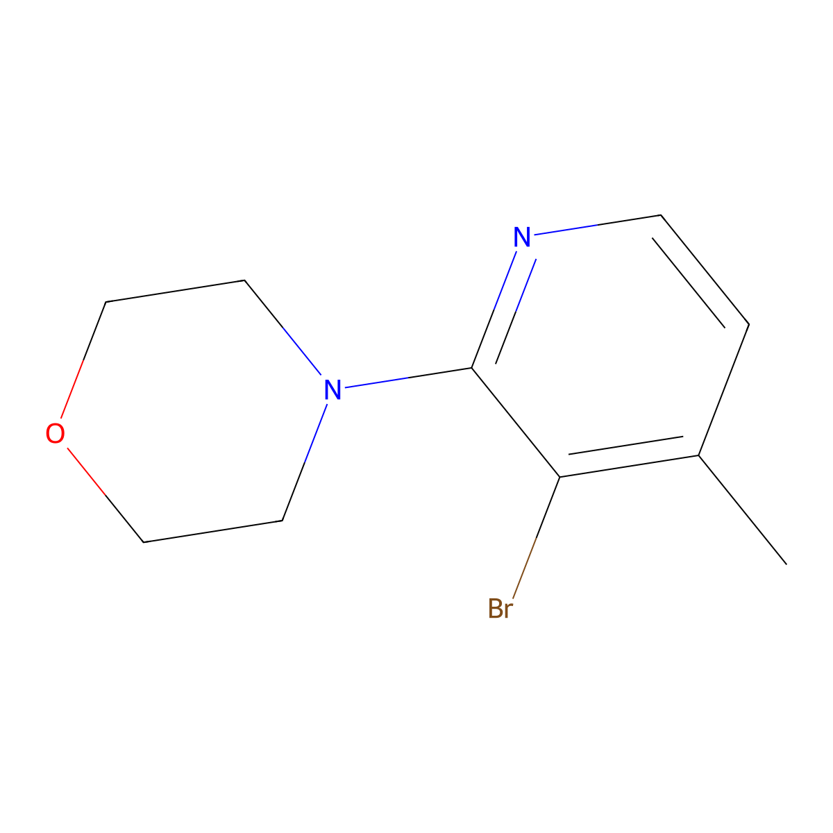 4-(3-Bromo-4-methylpyridin-2-yl)morpholine molecular structure, CAS 1443288-27-4