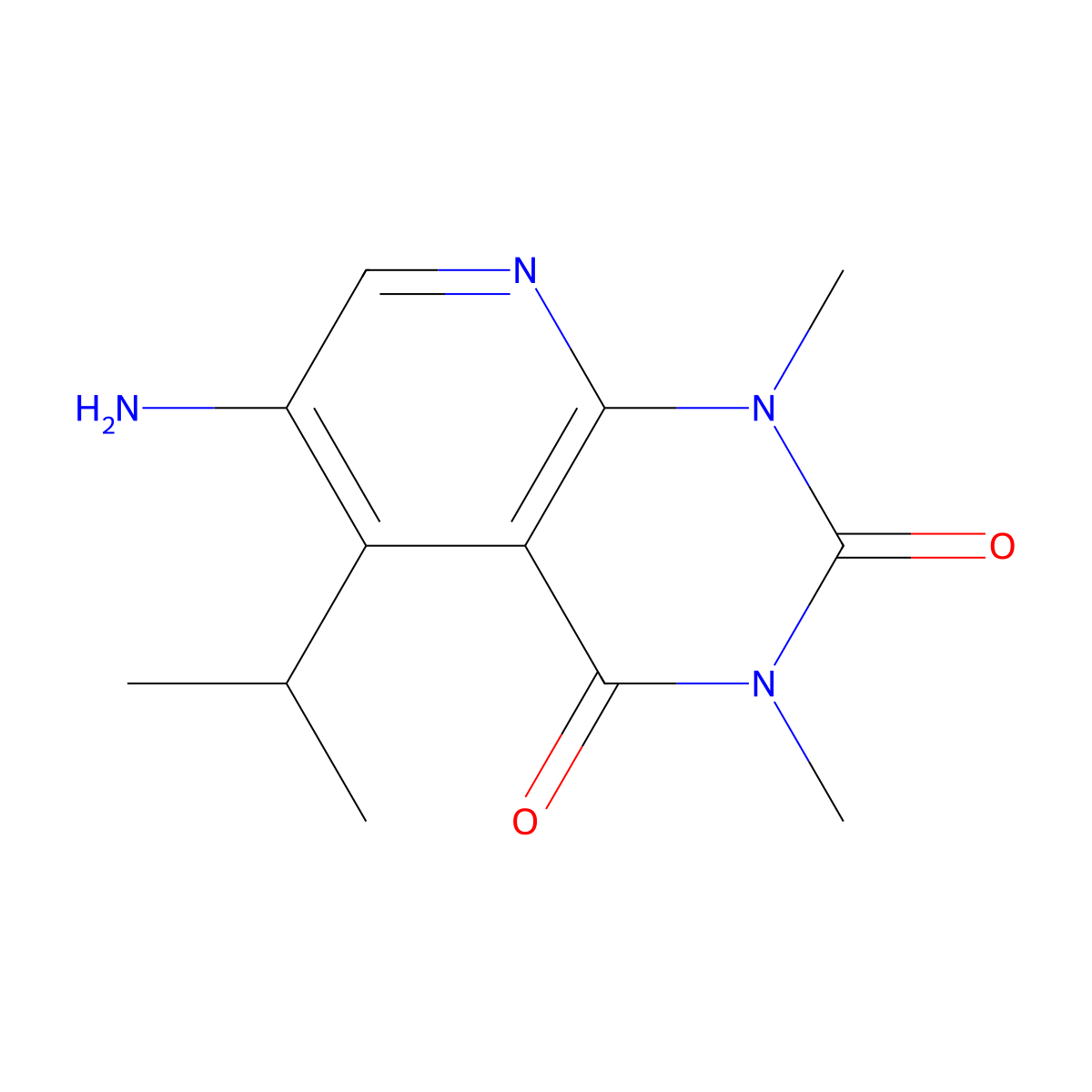 6-Amino-5-isopropyl-1,3-dimethylpyrido[2,3-d]pyrimidine-2,4(1H,3H)-dione molecular structure, CAS 1443288-33-2