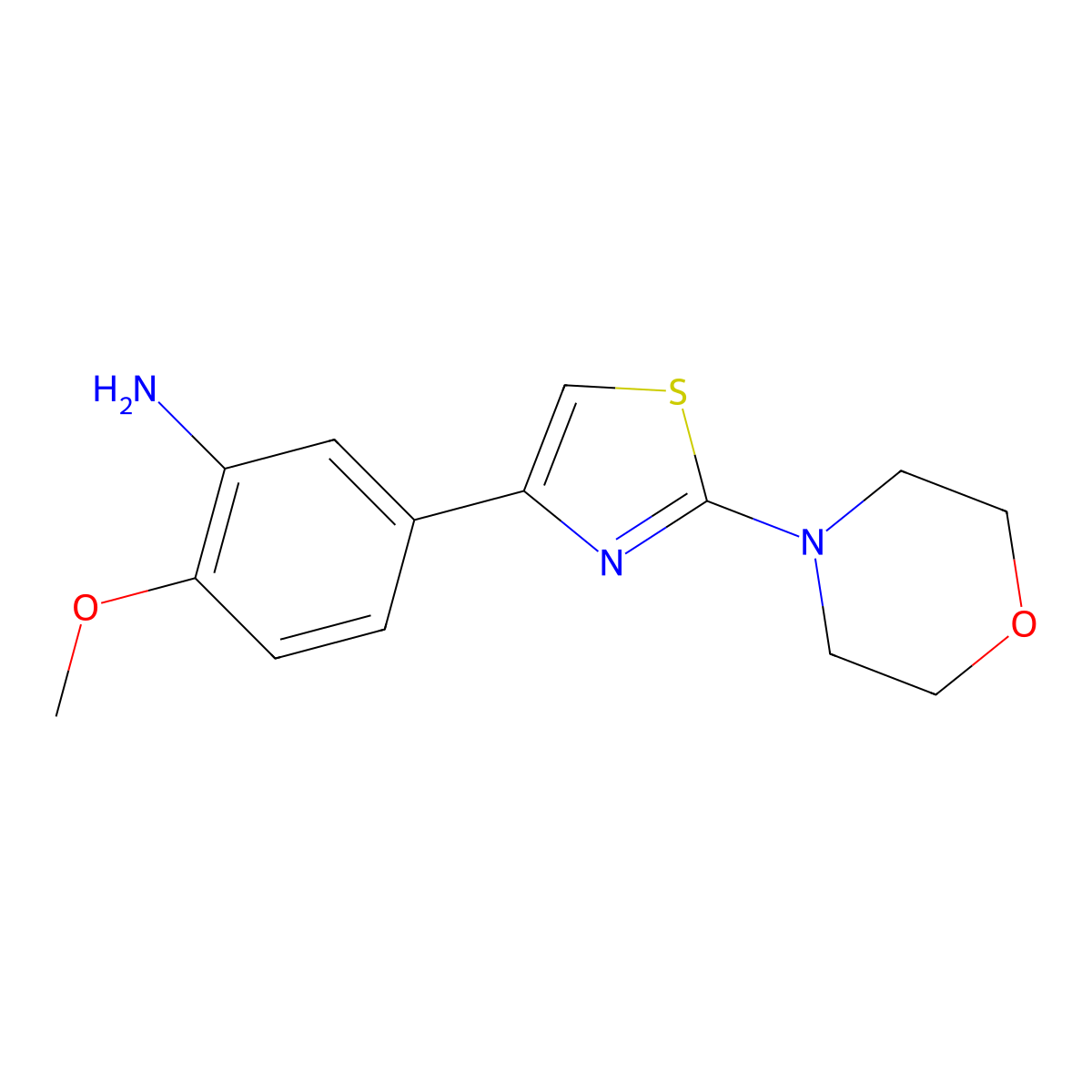2-Methoxy-5-(2-morpholinothiazol-4-yl)aniline molecular structure, CAS 1443288-38-7