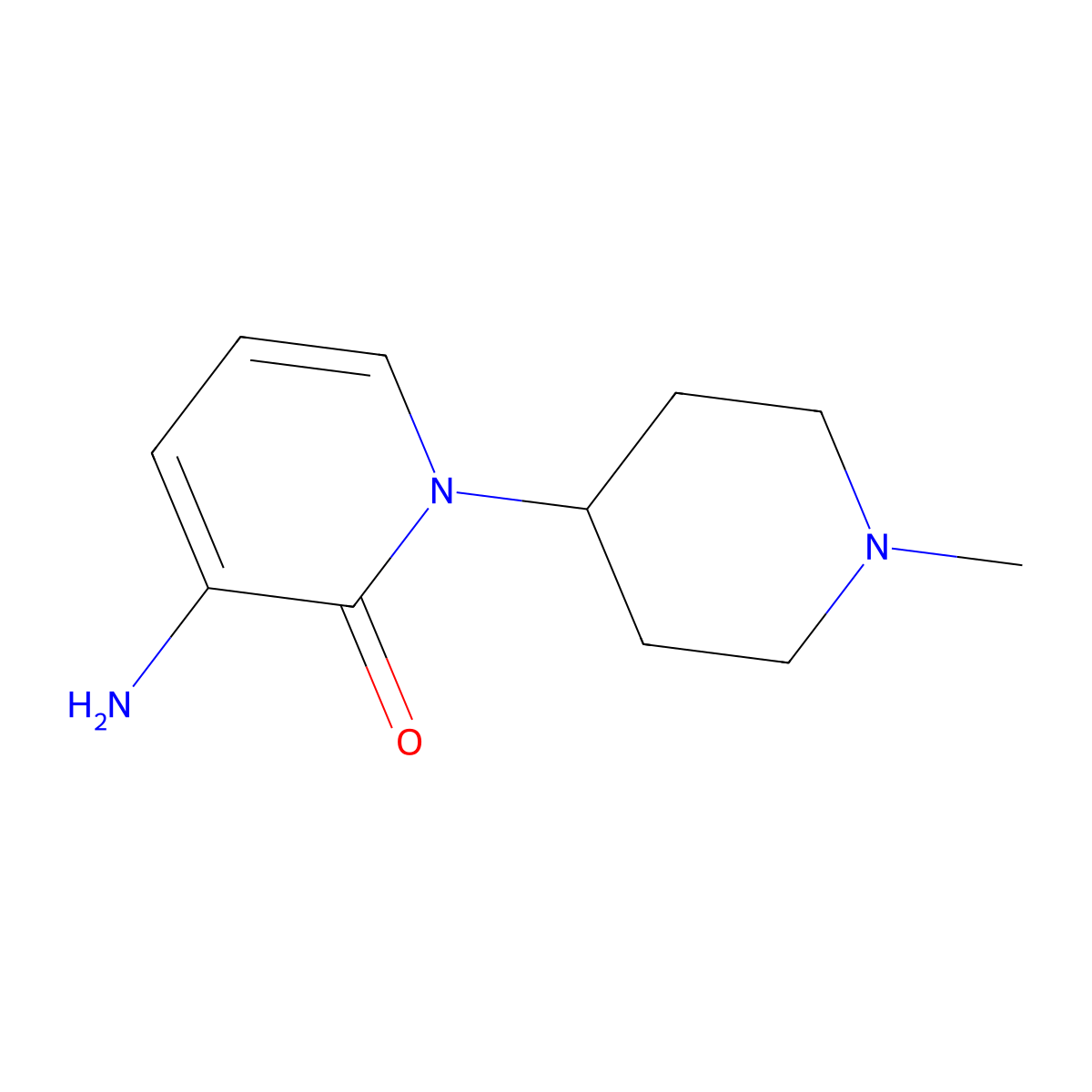 3-Amino-1-(1-methylpiperidin-4-yl)pyridin-2(1H)-one molecular structure, CAS 1443288-48-9