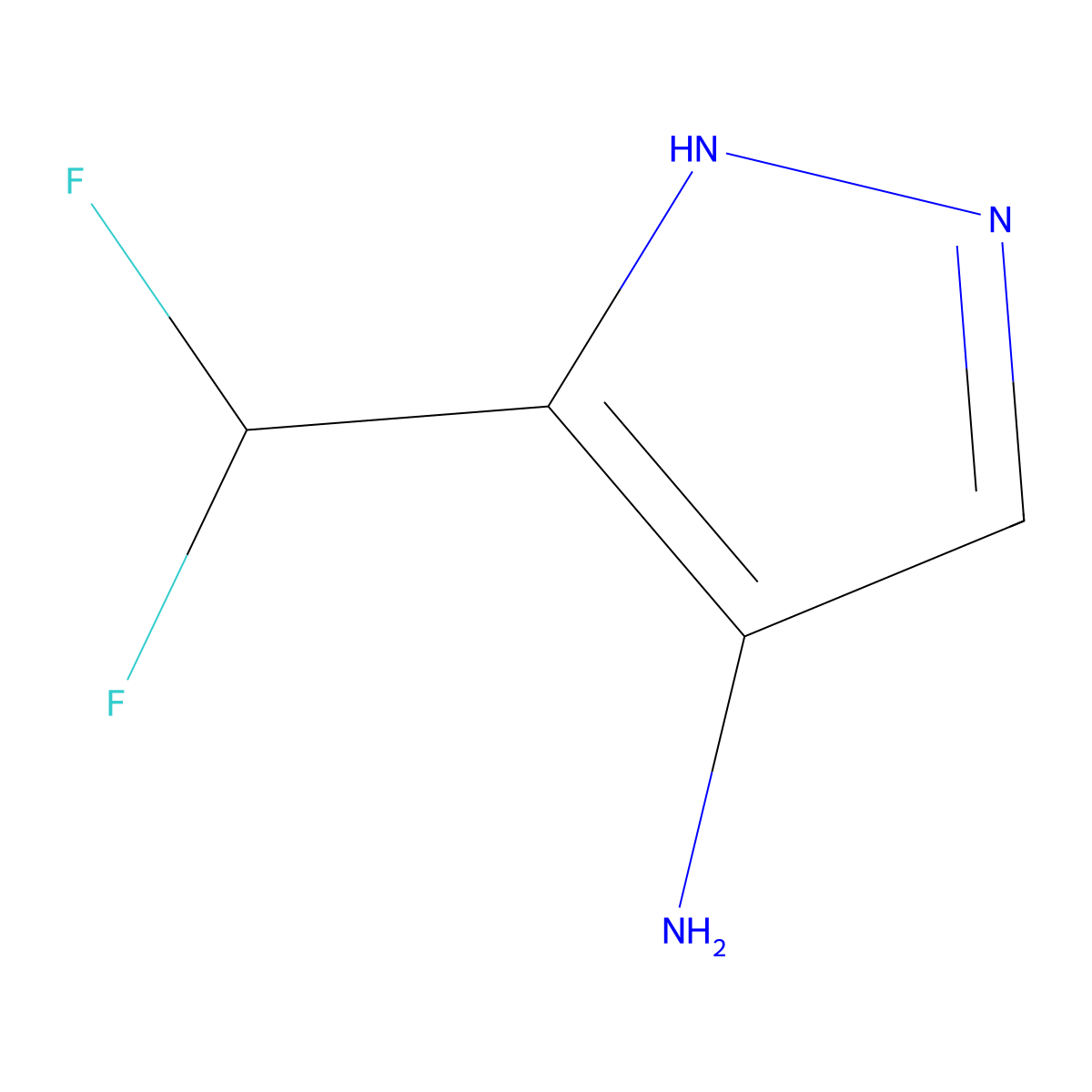 3-(Difluoromethyl)-1H-pyrazol-4-amine molecular structure, CAS 1443288-79-6