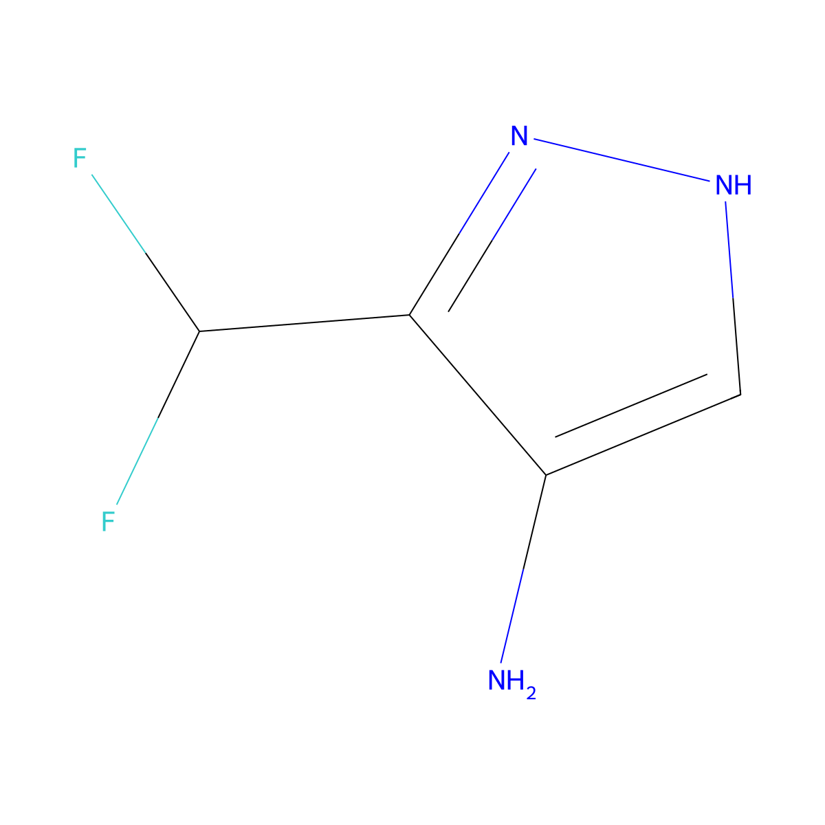 3-(Difluoromethyl)-1H-pyrazol-4-amine molecular structure, CAS 1443288-79-6