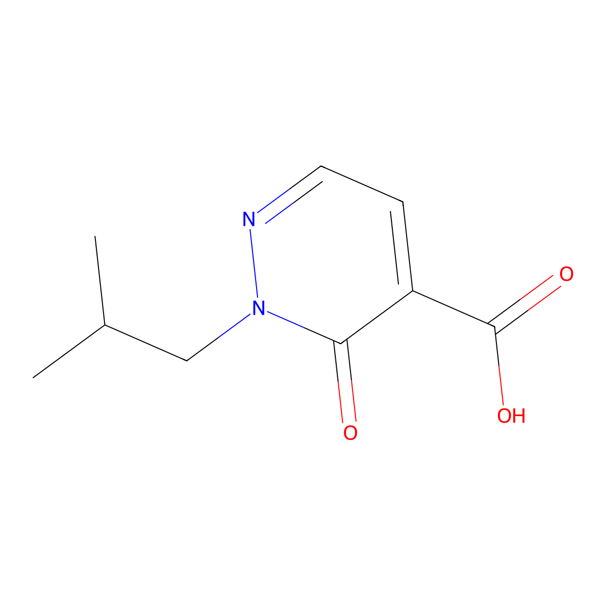 2-Isobutyl-3-oxo-2,3-dihydropyridazine-4-carboxylic acid molecular structure, CAS 1443289-17-5