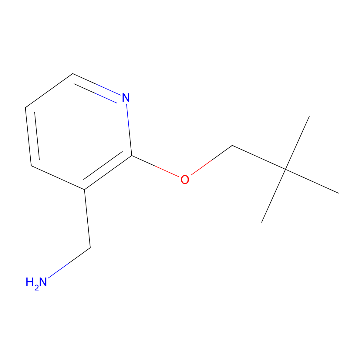 2-(2,2-Dimethylpropoxy)-3-pyridinemethanamine molecular structure, CAS 1443289-37-9