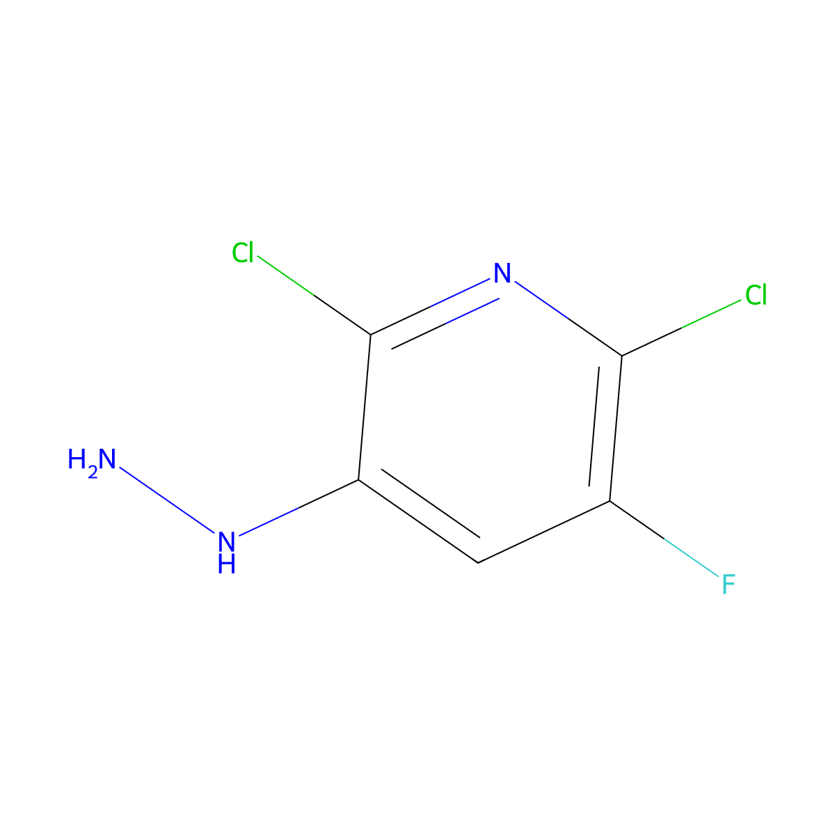 2,6-Dichloro-3-fluoro-5-hydrazinylpyridine molecular structure, CAS 1443289-42-6