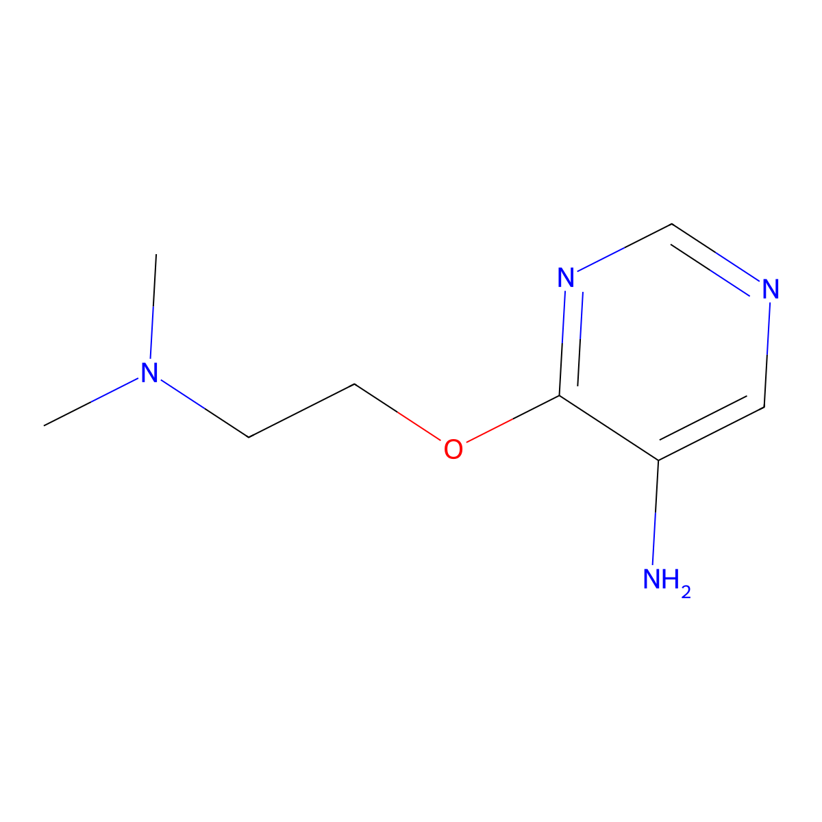 4-(2-(Dimethylamino)ethoxy)pyrimidin-5-amine molecular structure, CAS 1443289-50-6