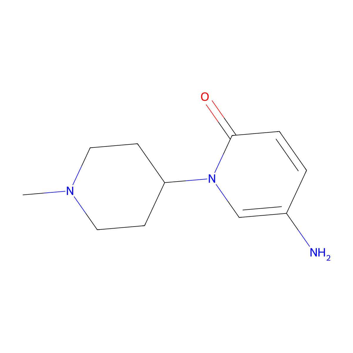5-Amino-1-(1-methylpiperidin-4-yl)pyridin-2(1H)-one molecular structure, CAS 1443289-68-6