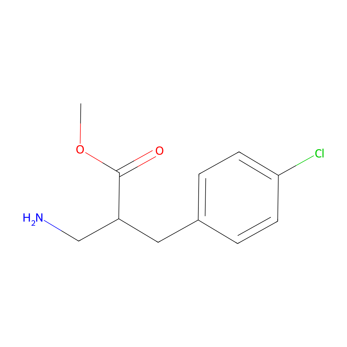 Methyl 3-amino-2-[(4-chlorophenyl)methyl]propanoate molecular structure, CAS 1443289-78-8